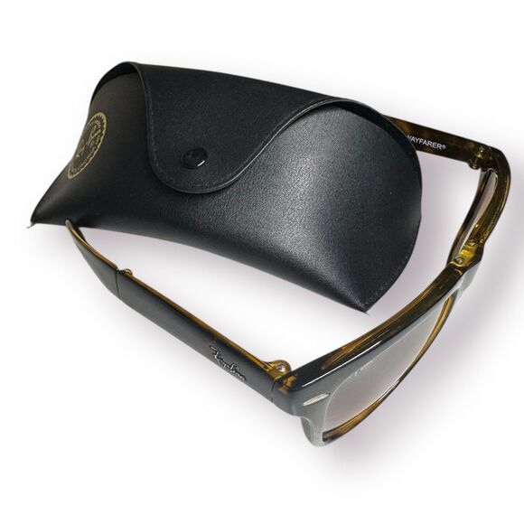 Ray-Ban RB4105 Wayfarer Folding Classic Sunglasses Polished Light Havana 710/51 - Picture 4 of 12